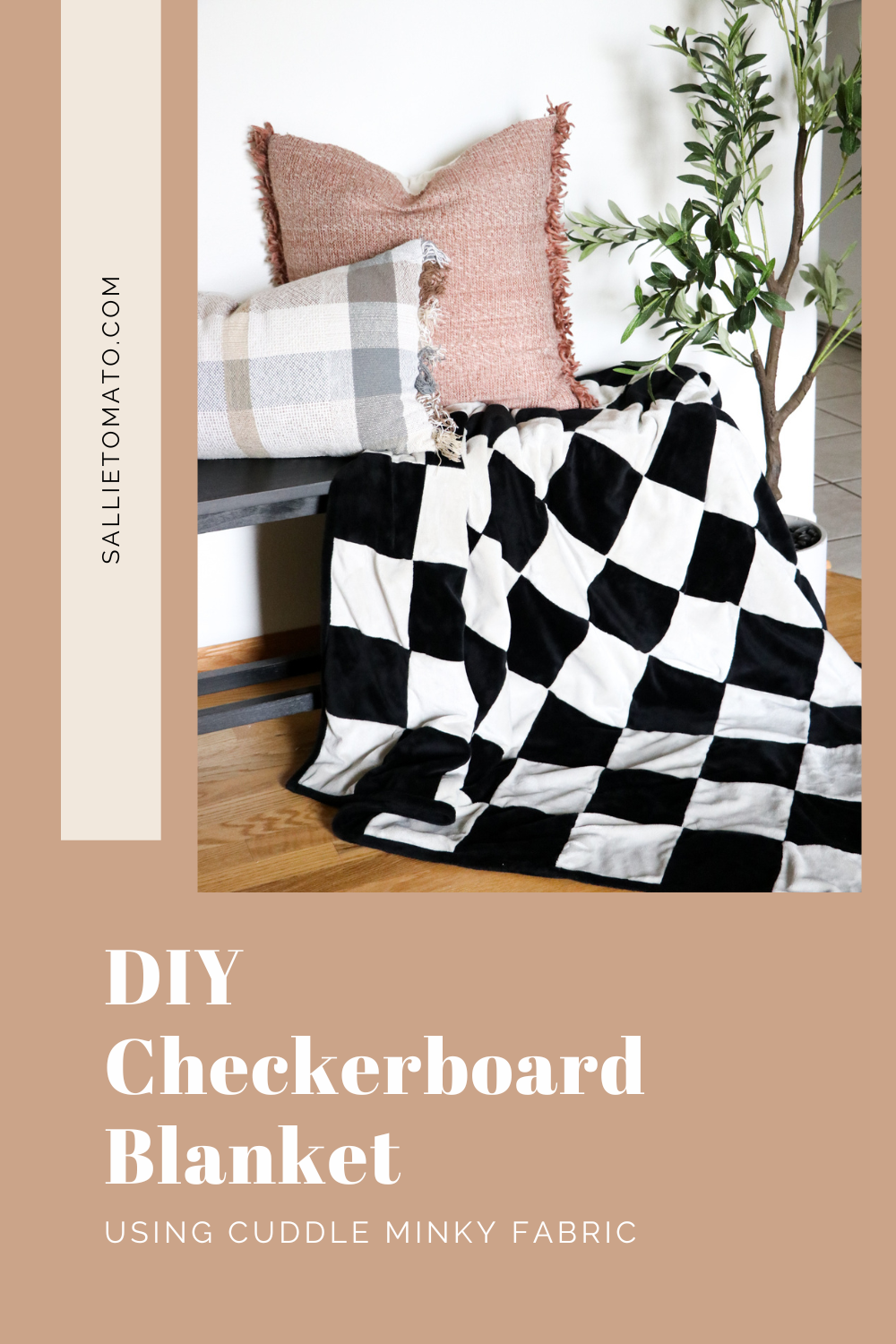 DIY Cozy Checkerboard Throw Blanket Free Pattern Sallie Tomato