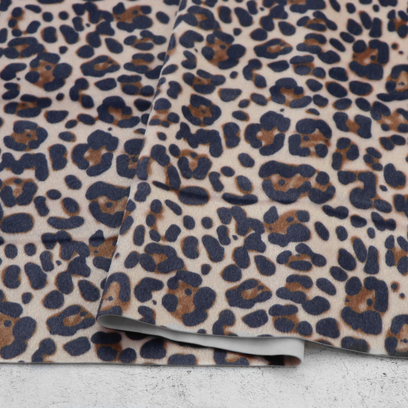 Leopard Charcoal Beige Faux Fur