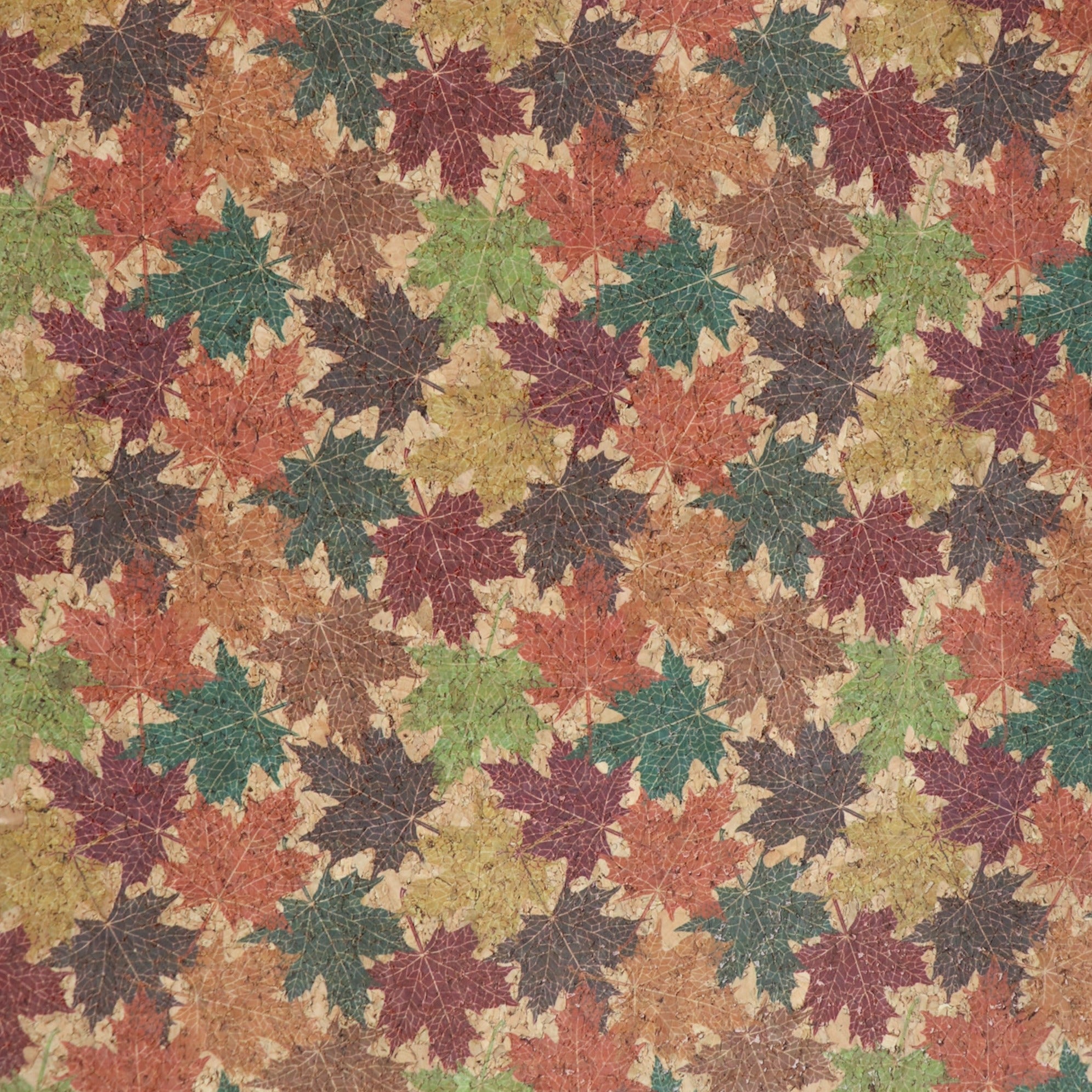 Limited Edition Maple Leaves Cork Fabric 1/2 yard Sallie Tomato