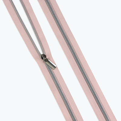 Pastel Pink Nylon Coil Zippers