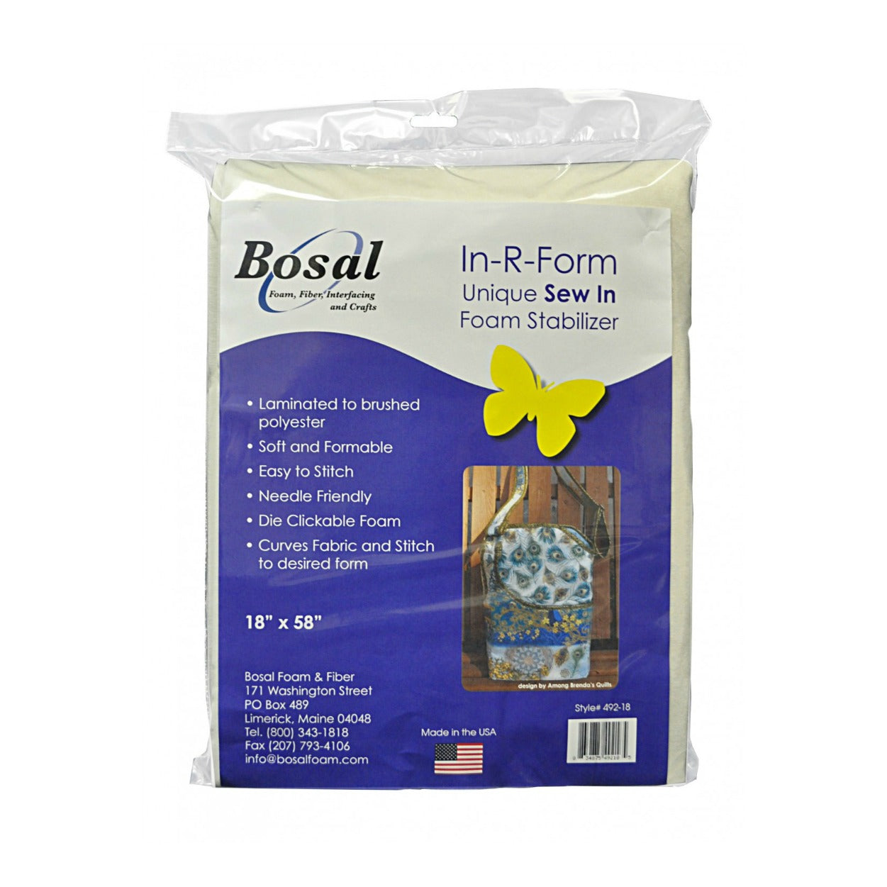 Bosal In-R-Form Sew-In 18" by 58" White
