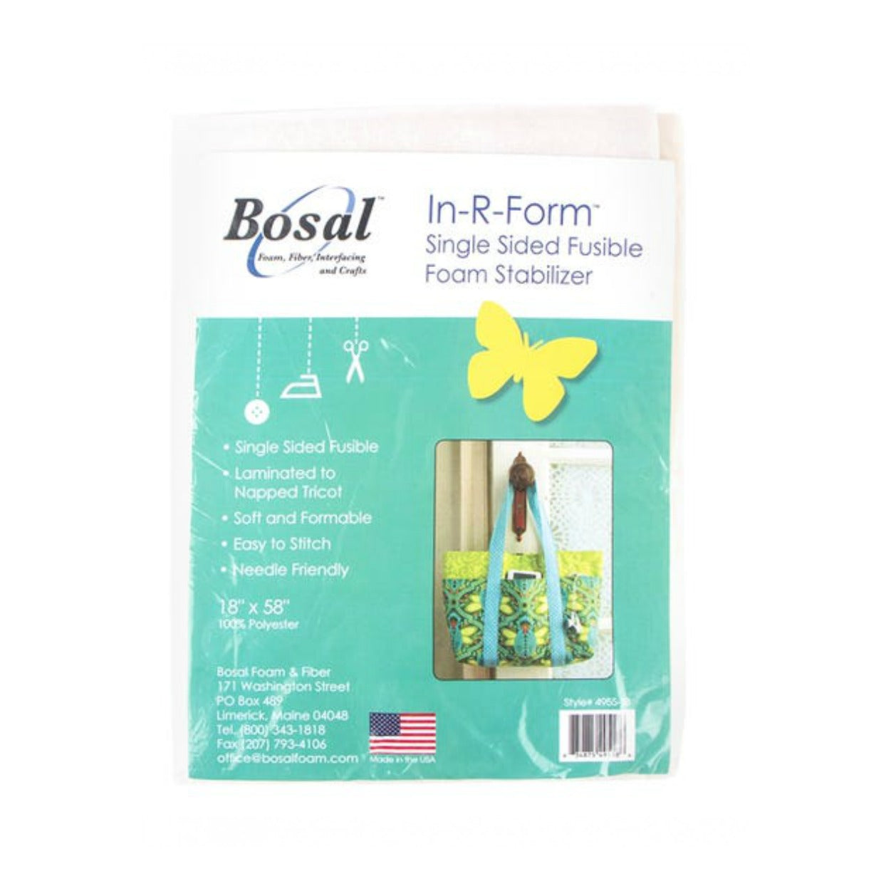 Bosal In-R-Form Single-Sided Fusible 18" by 58" White