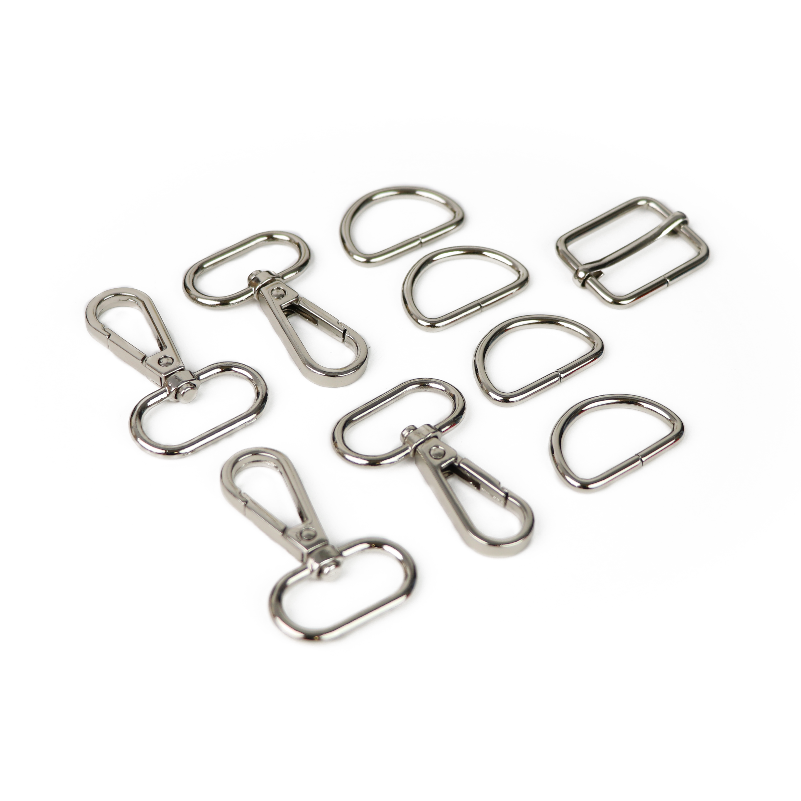 56 Pieces D Rings for Purse Bag Hardware Purse Hardware for Bag Making  Buckles Craft (Black,25 mm)