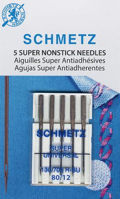 Schmetz Super Nonstick Needles 80/12 Carded 5-Pack