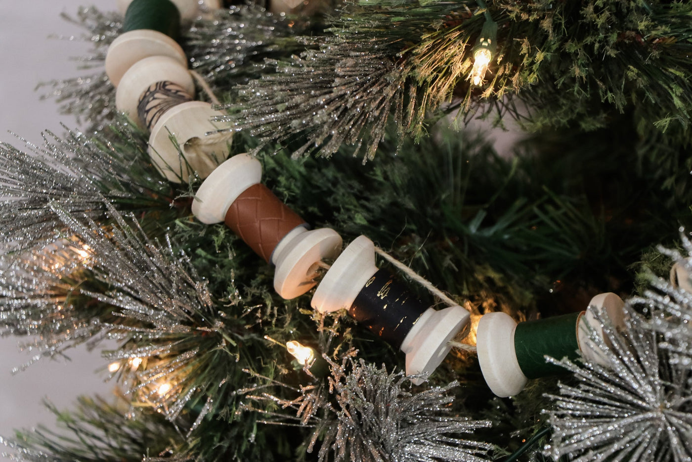 Wooden Spool Thread Garland 