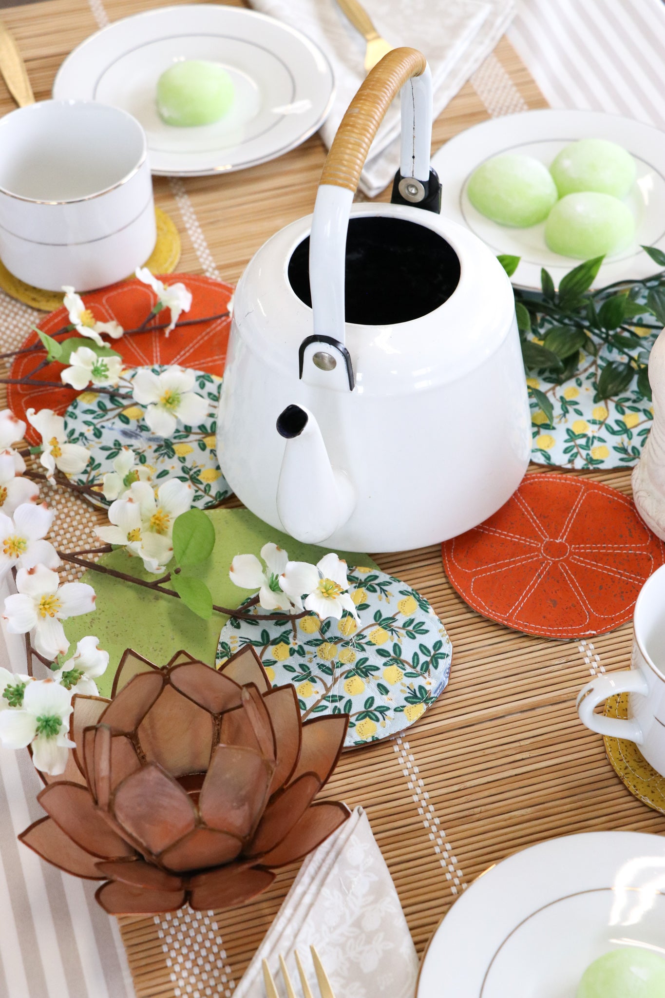 Around the World: DIY Asian Tablescape + A New Tea Cozy Pattern!