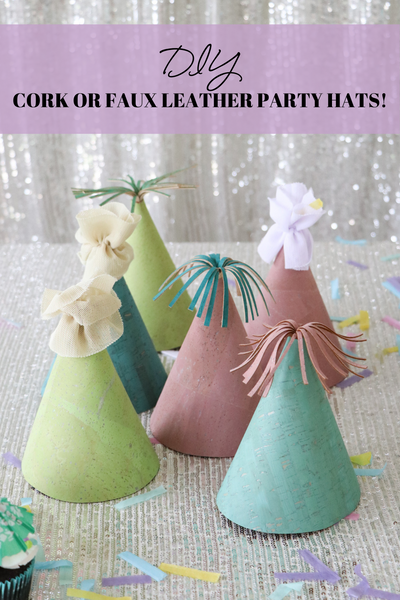 FREE Easy Party Hats Pattern | Use Cork Fabric or Faux Leather
