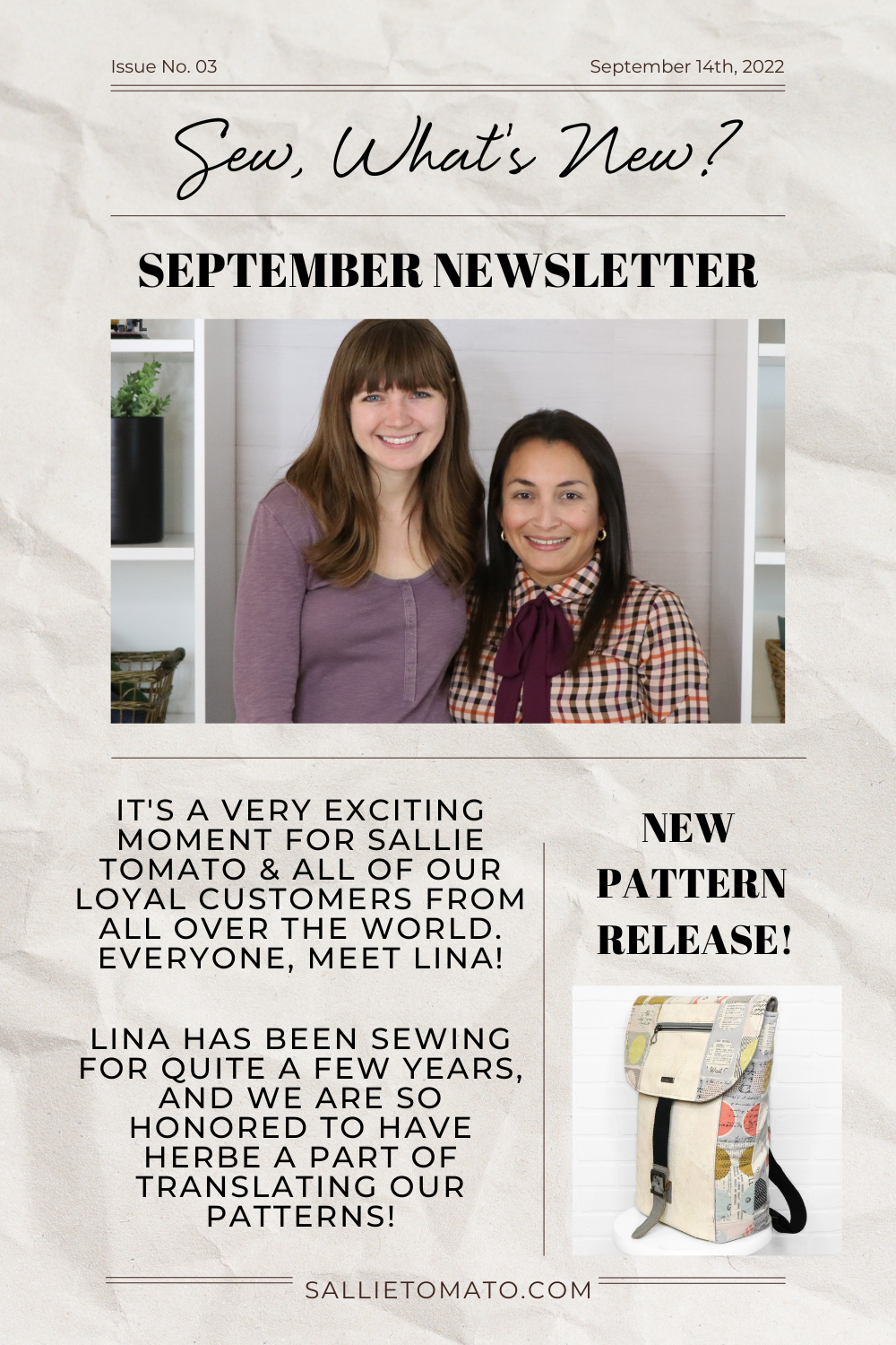 Sew, What's New? | September 2022 Newsletter