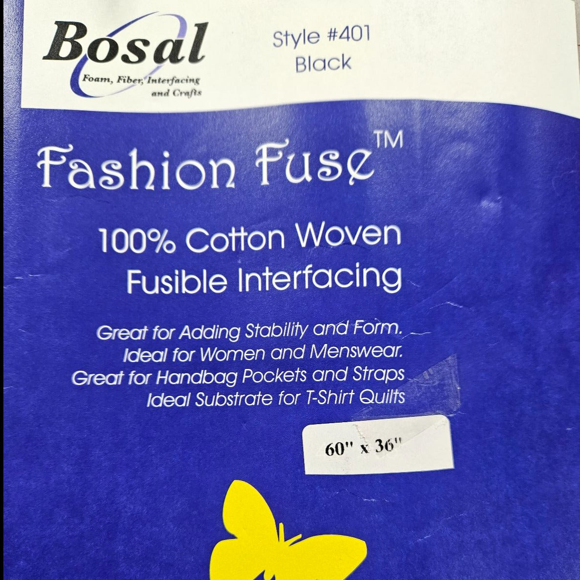 Bosal Fashion Fuse Black 60" x 36"
