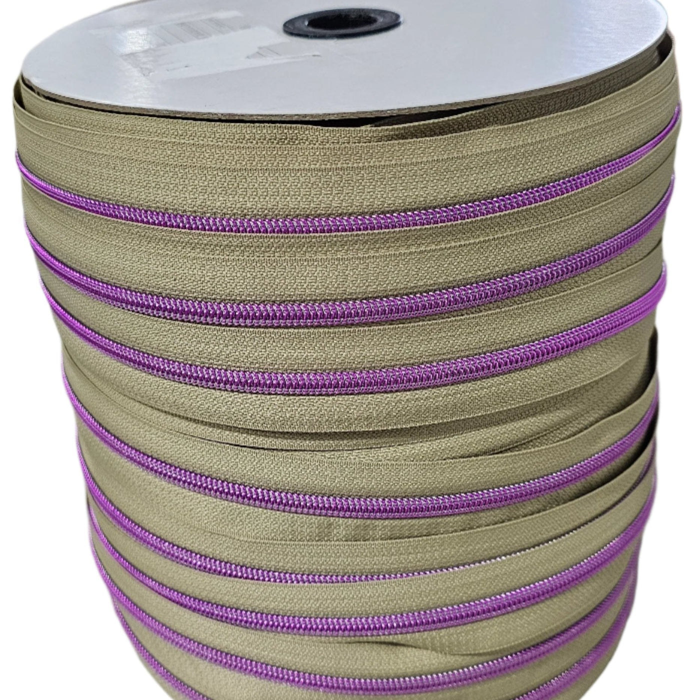 WAREHOUSE SPECIAL - Beige Zipper w/ Purple Coil