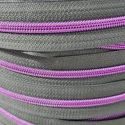 WAREHOUSE SPECIAL - Grey Zipper w/ Purple Coil