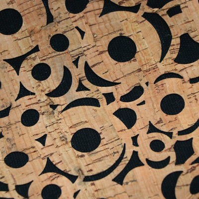 SHORT - Black Canvas Backed Cheery O's Cork Fabric