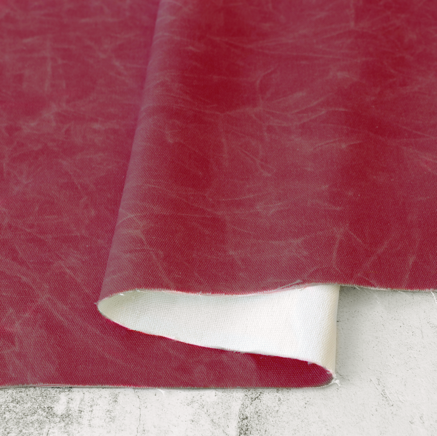Cranberry Faux Waxed Duck Canvas 15 Yard Cuts