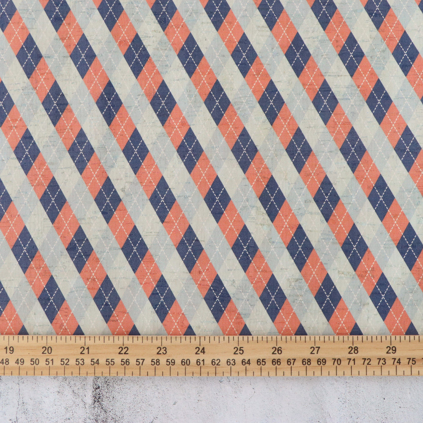 Packaged 1/2 Yard Cut: Argyle Cork Fabric
