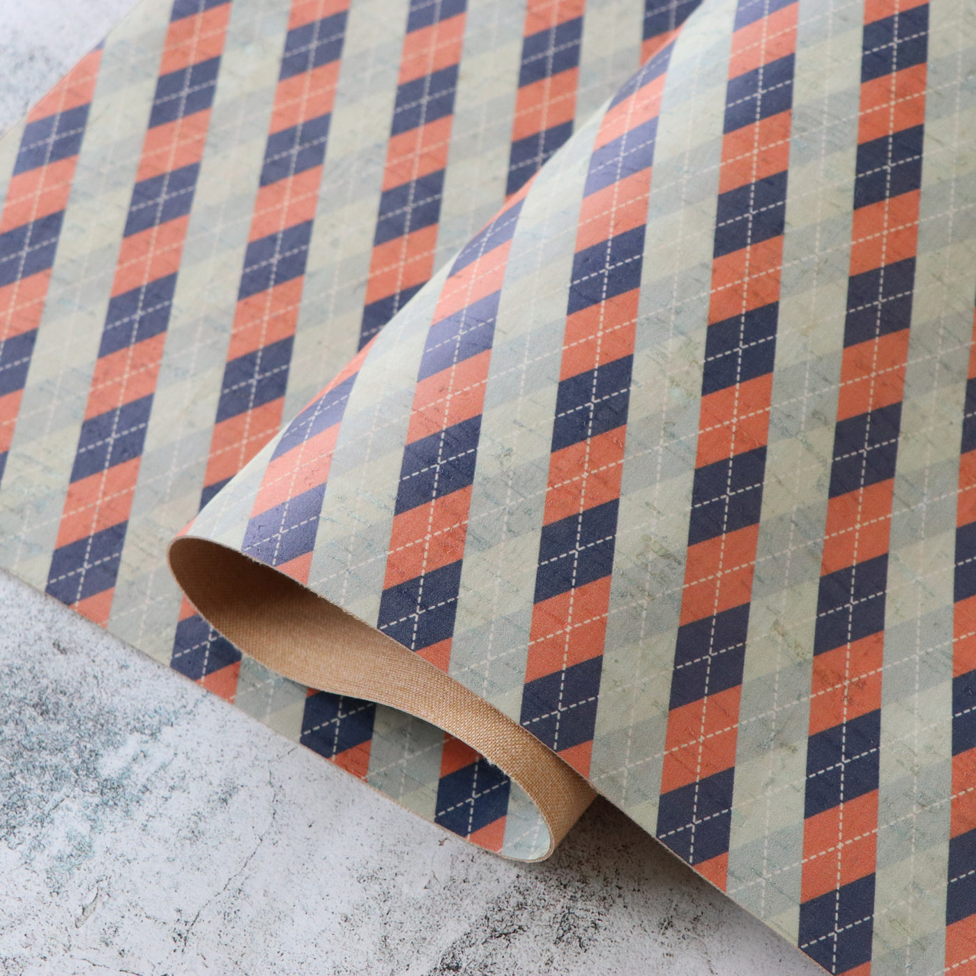 Packaged 1/2 Yard Cut: Argyle Cork Fabric