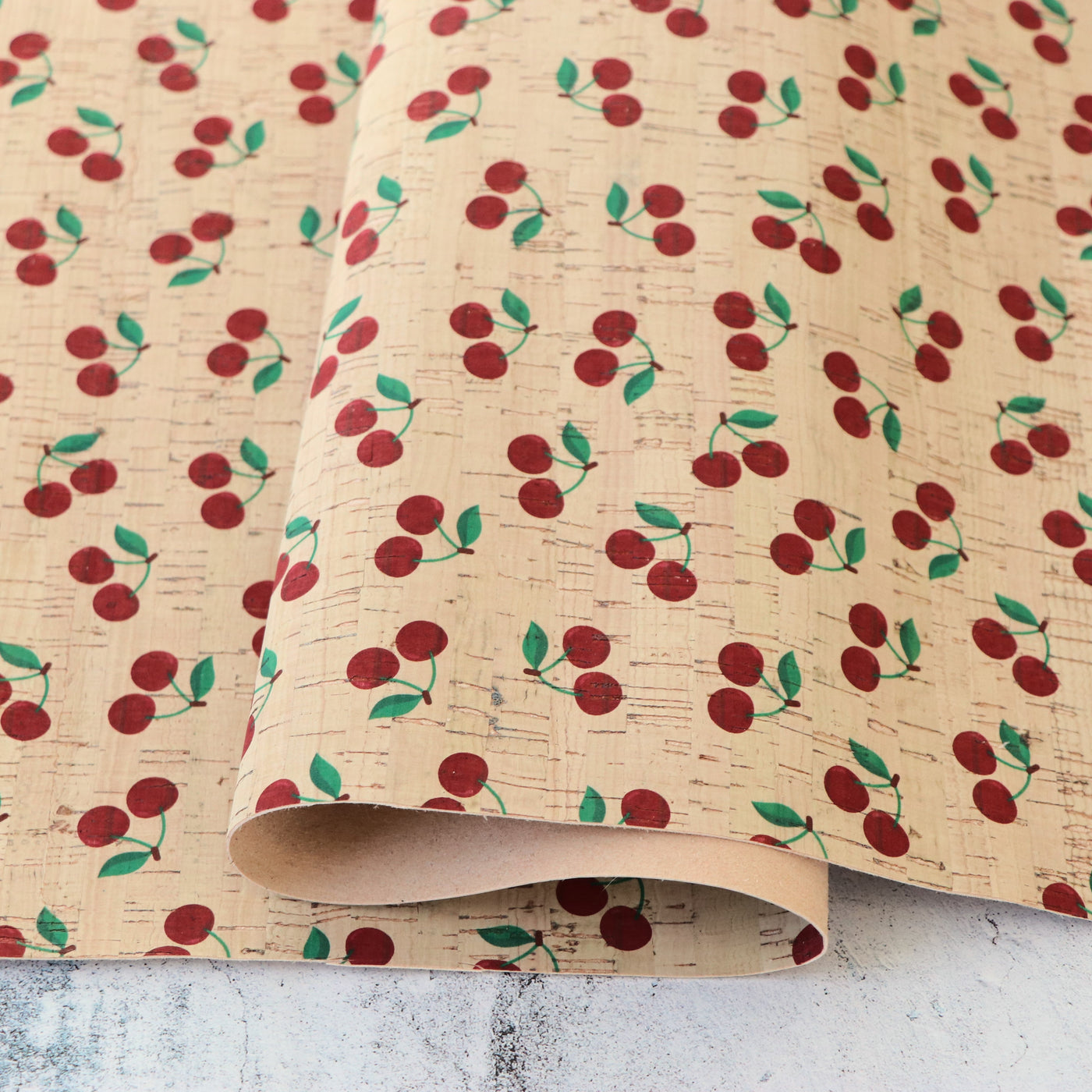 Cherries Cork Fabric