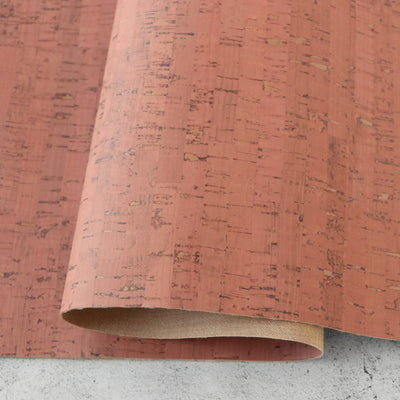Packaged 1/2 Yard Cut: Rustic Coral Cork Fabric