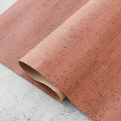 Packaged 1/2 Yard Cut: Rustic Coral Cork Fabric