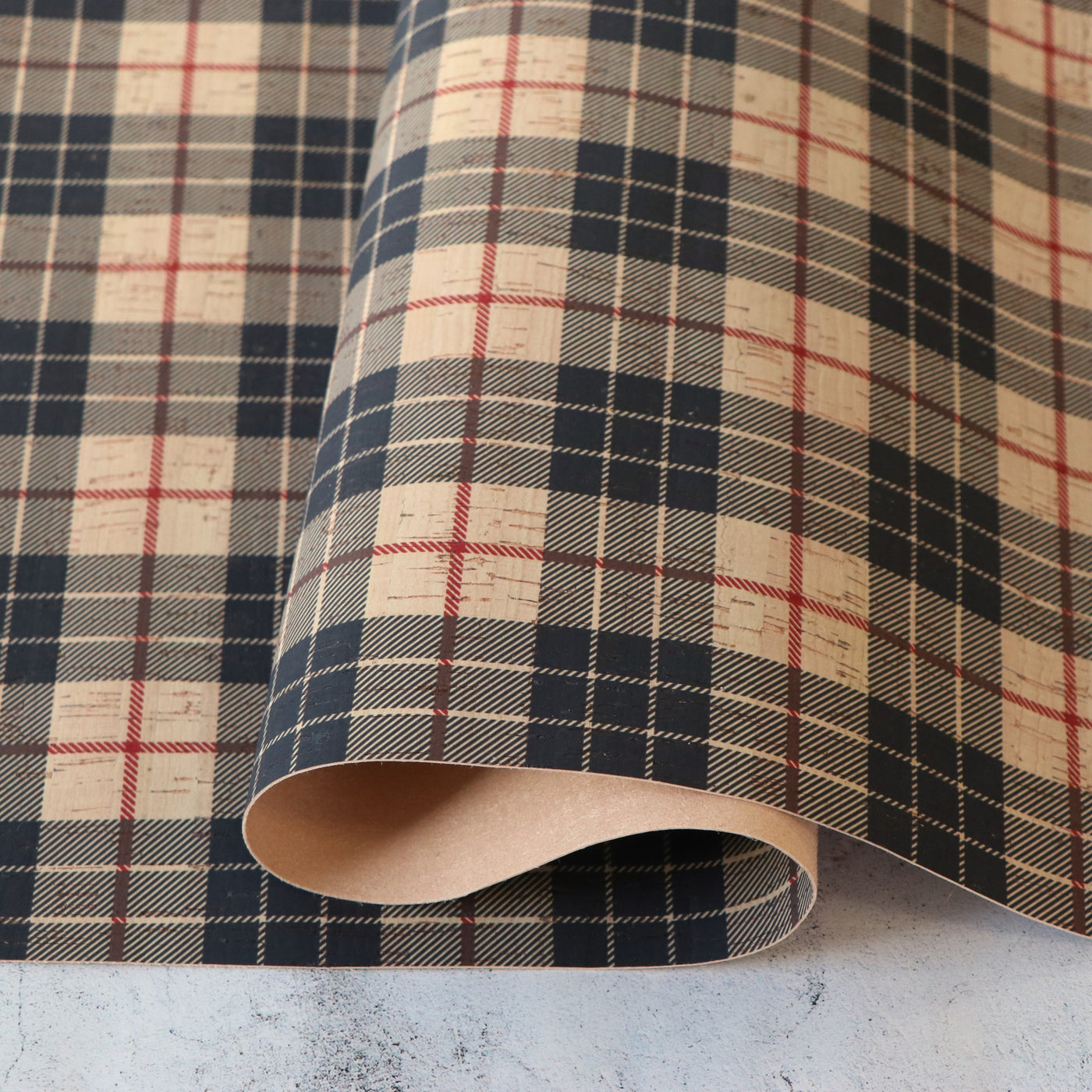 Designer Plaid Cork Fabric