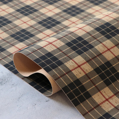 Designer Plaid Cork Fabric