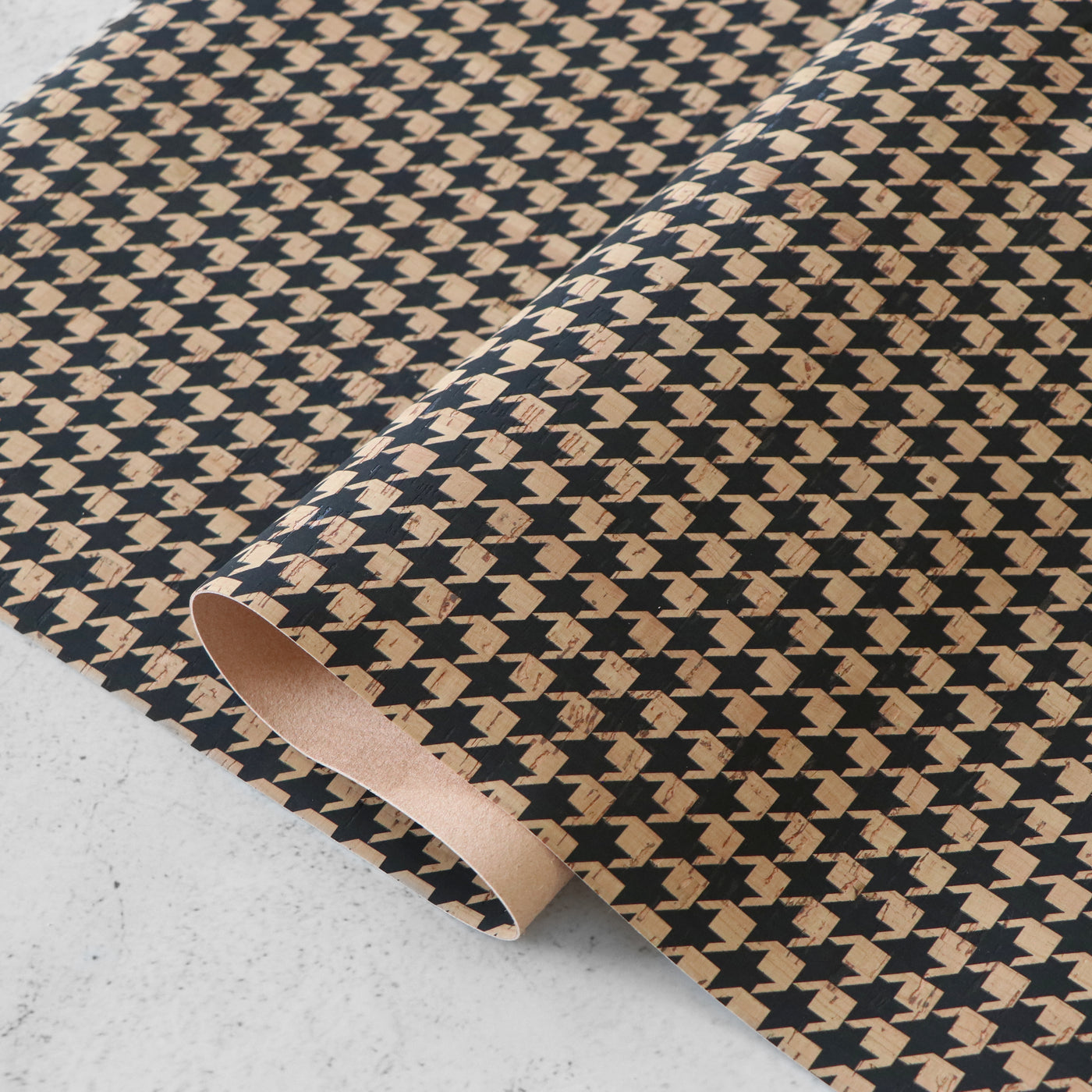 Colleen Annalea Designer Print: Houndstooth Cork Fabric