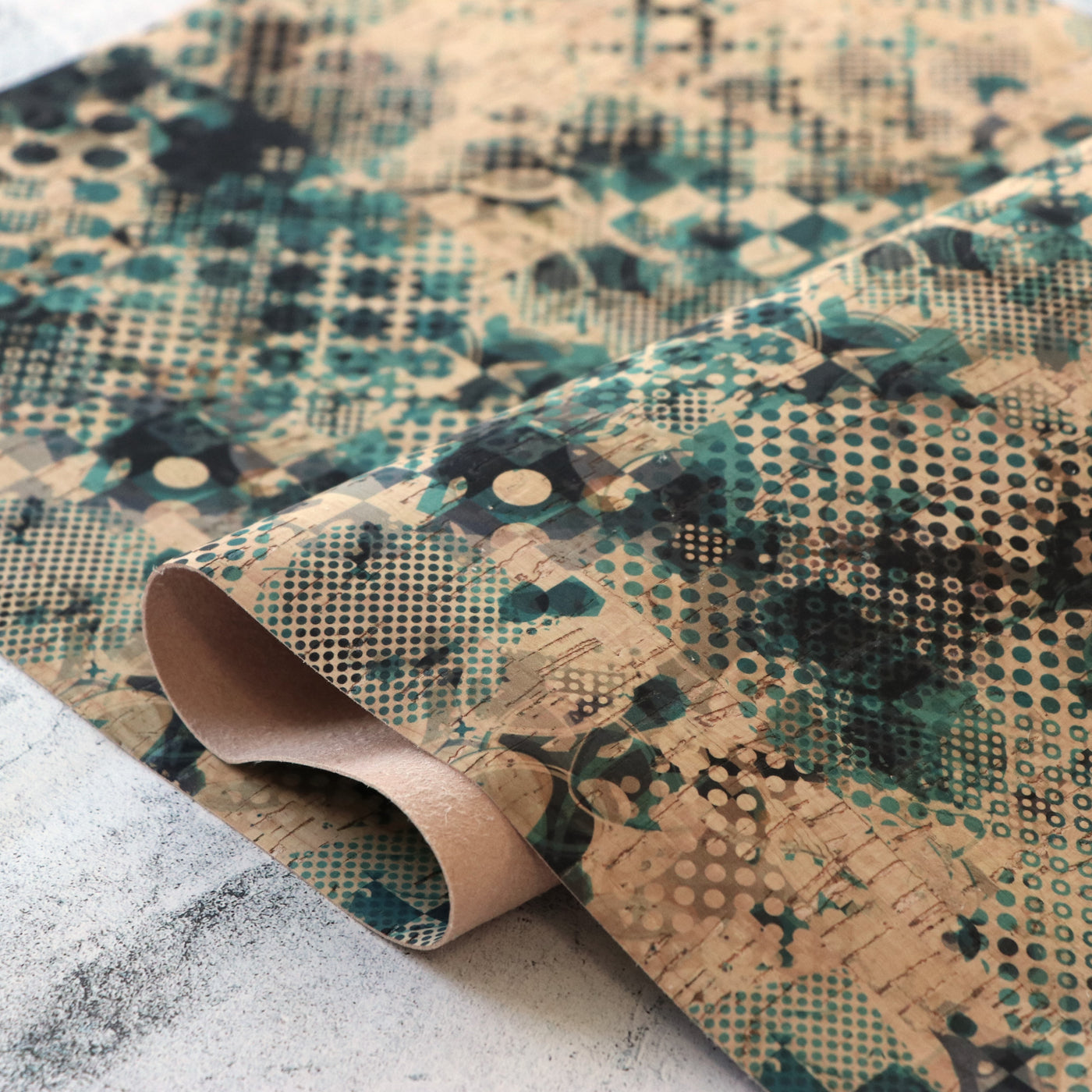Layered Grunge Cork Fabric