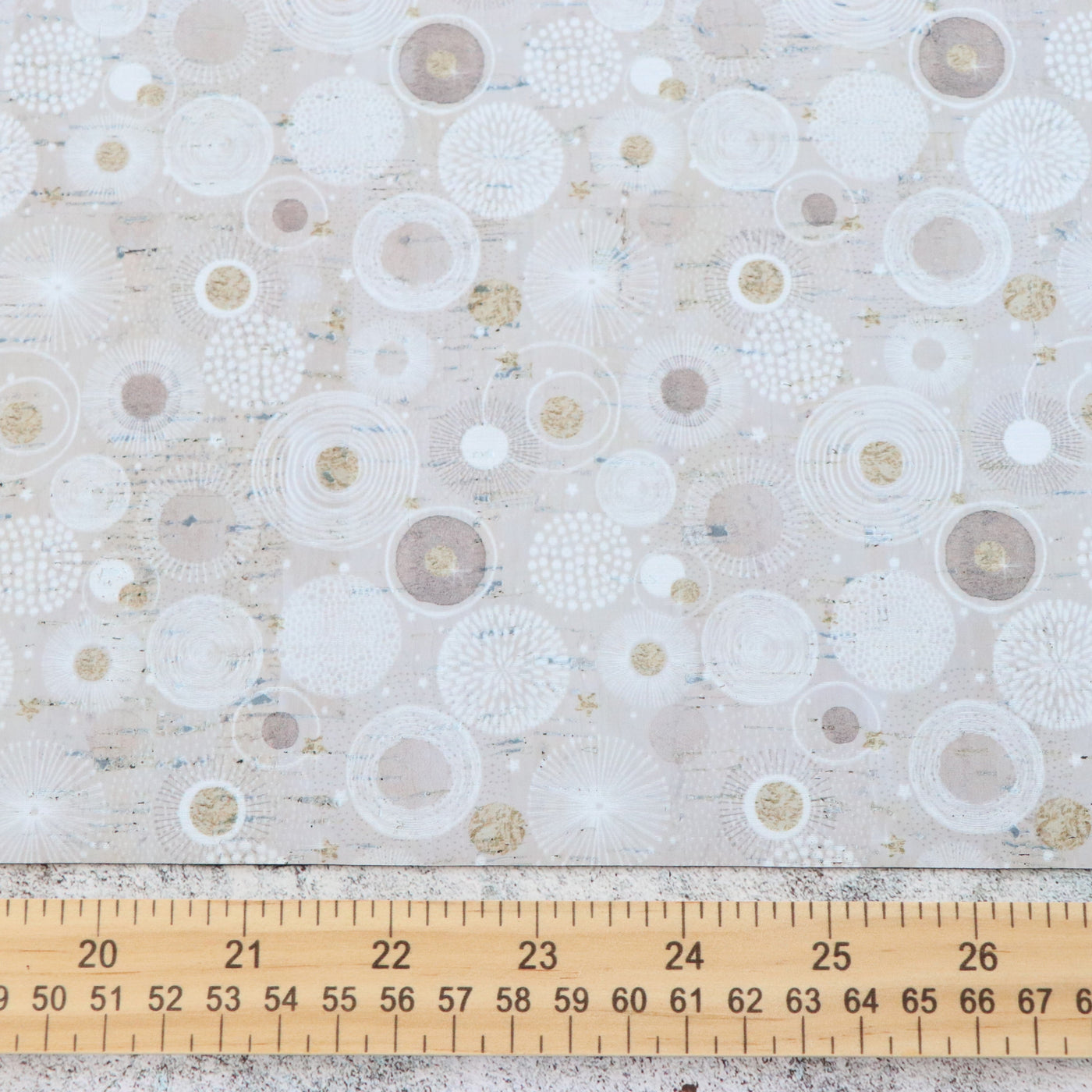 Mod Circles Cork Fabric 12in Cuts