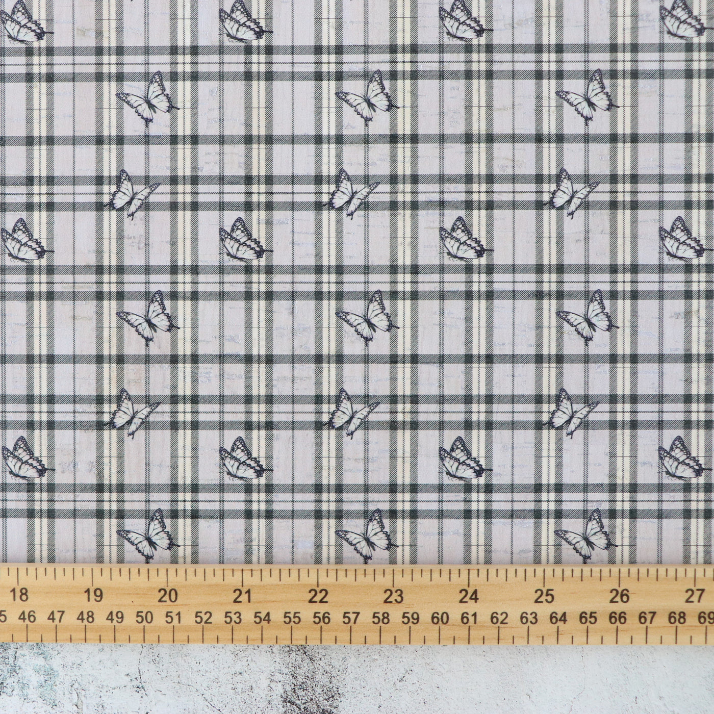 Packaged 1/2 Yard Cut: Preppy Plaid Cork Fabric