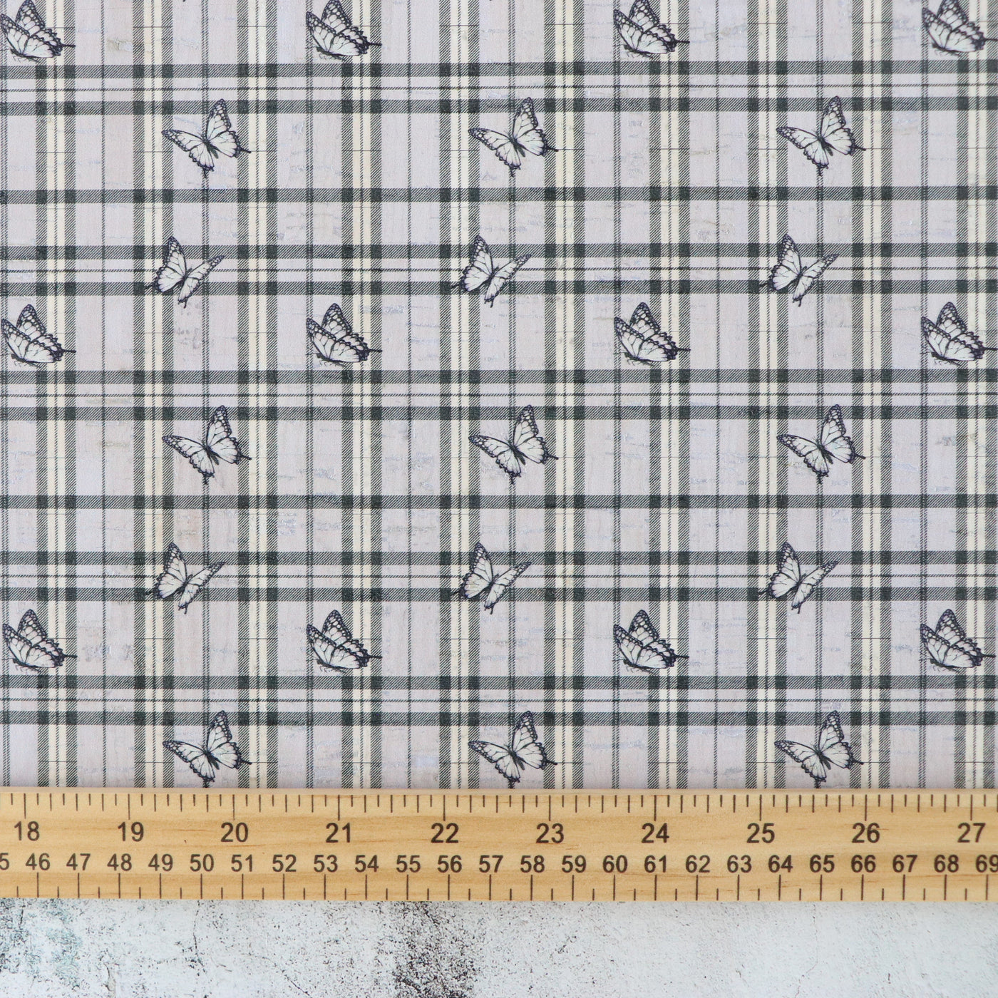 Preppy Plaid Cork Fabric 12inch Cuts