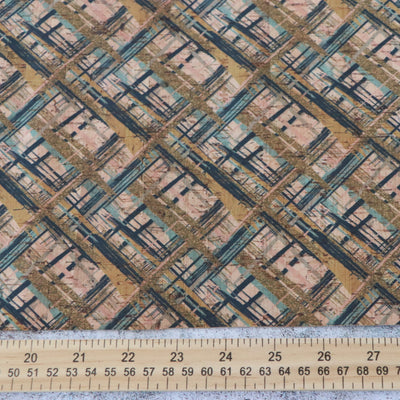 Packaged 1/2 Yard Cut: Rustic Plaid Cork Fabric