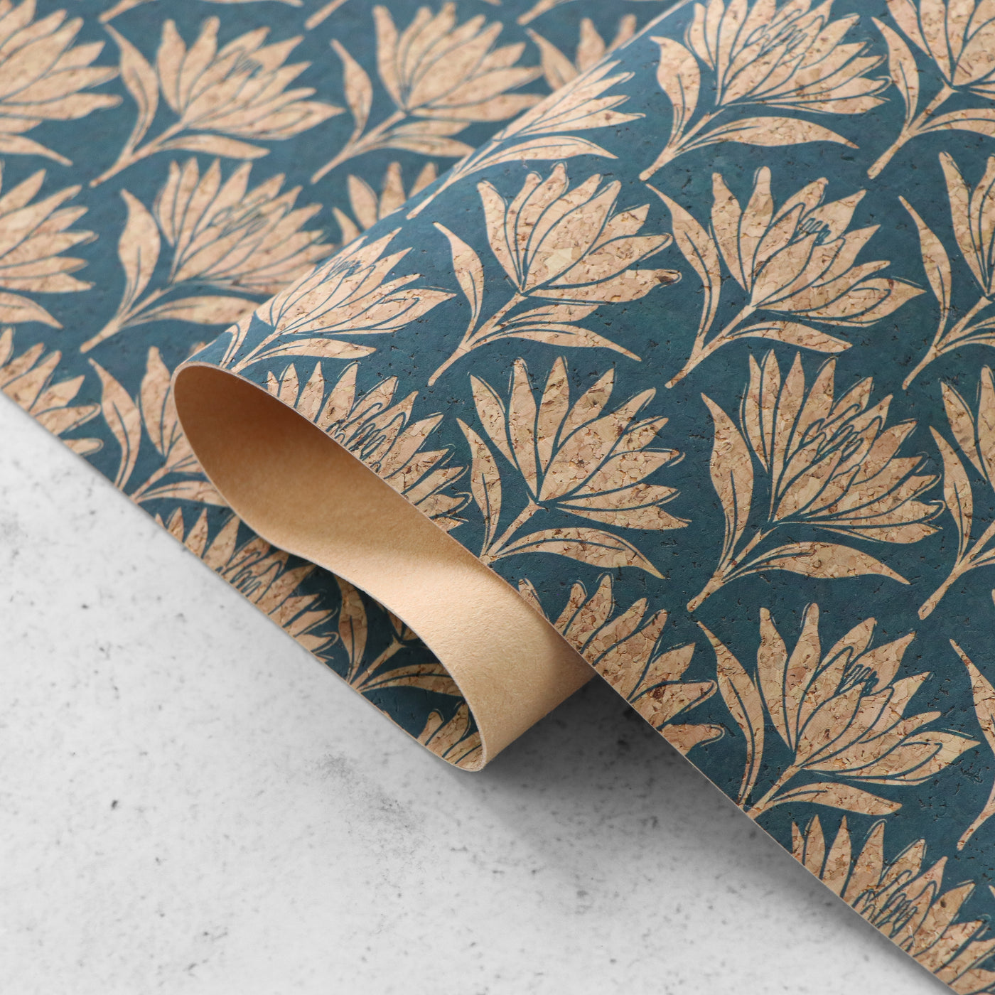 Stephanie Organes Designer Print: Water Lilies Cork Fabric