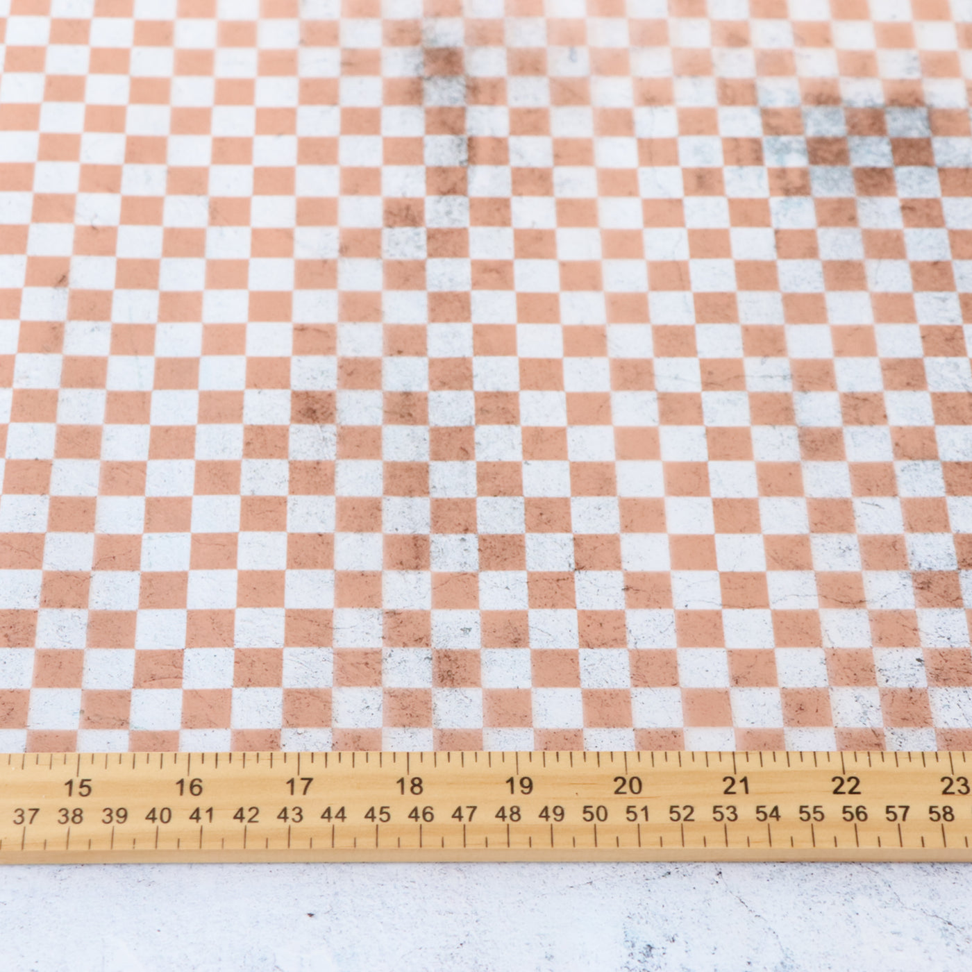 Apricot Checkerboard Print Clear TPU Vinyl