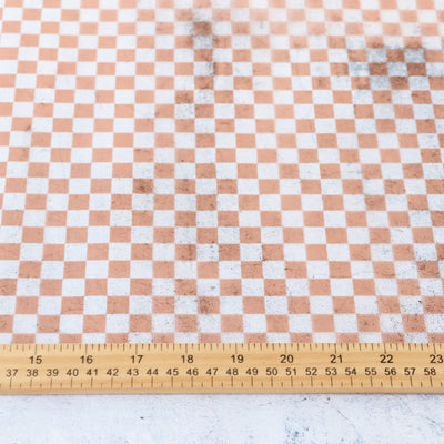 Apricot Checkerboard Print Clear TPU Vinyl