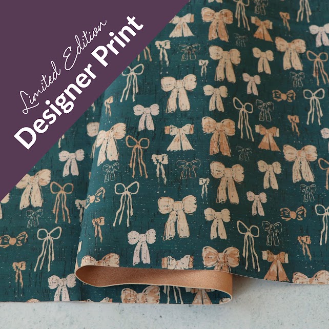 Colleen Annalea Designer Print: All Tied Up Cork Fabric 12" Cuts