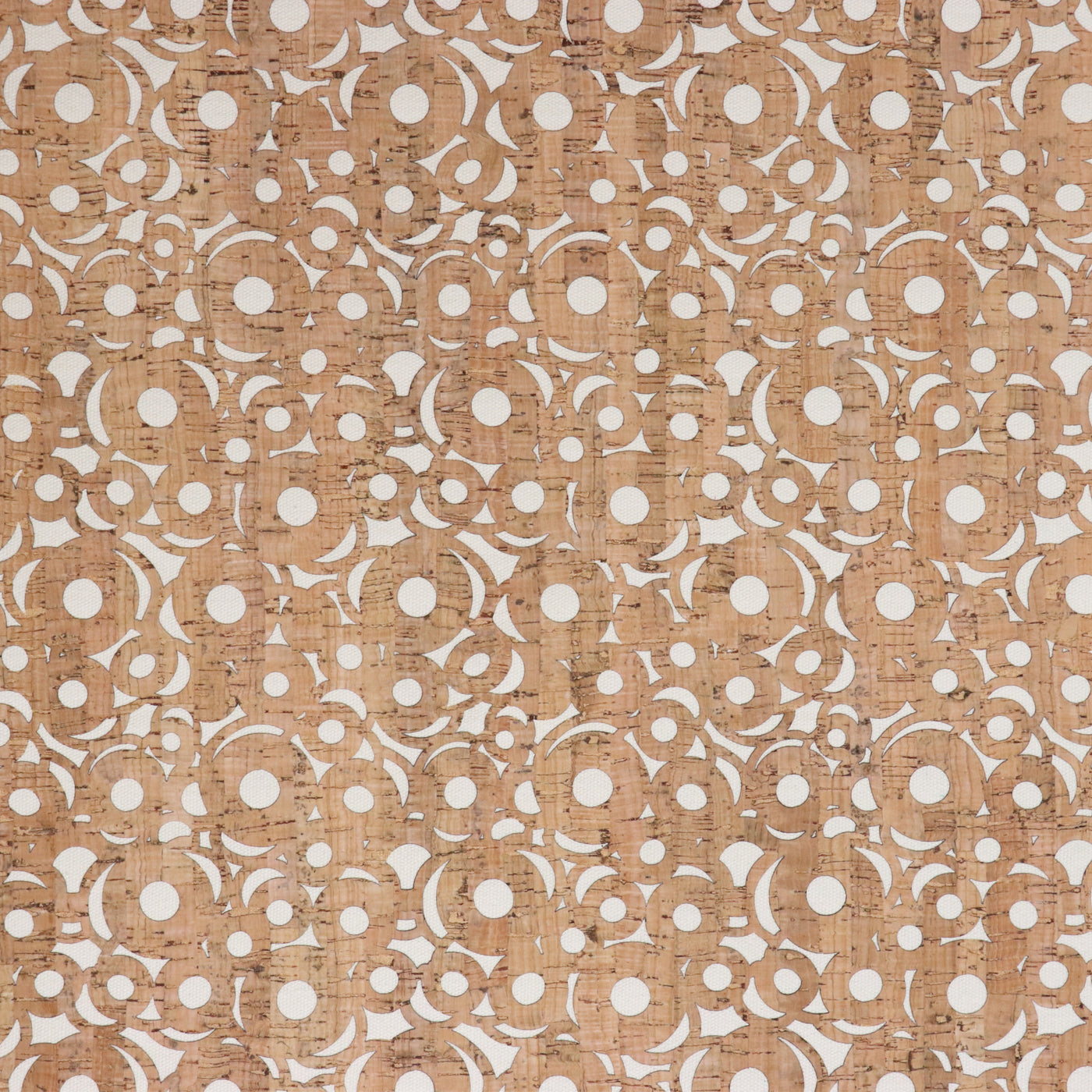 SHORT - Cream Canvas Backed Cherry O's Cork Fabric