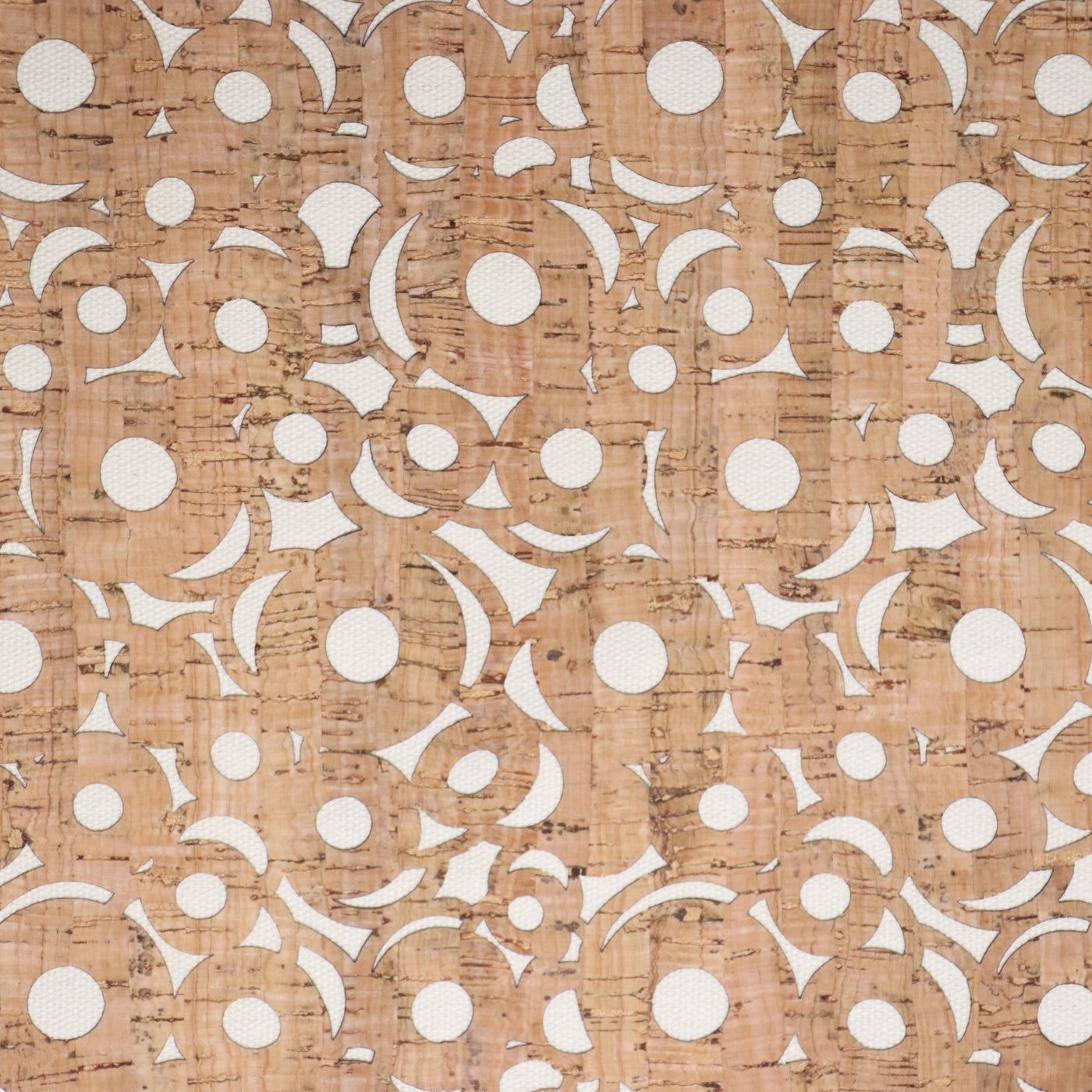 SHORT - Cream Canvas Backed Cherry O's Cork Fabric