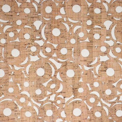 SHORT - Cream Canvas Backed Cherry O's Cork Fabric