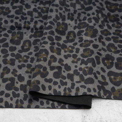 Packaged 1/2 Yard Cut: Leopard Navy Slate Faux Fur