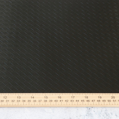 Packaged 1/2 Yard Cut: Black Basket Weave Faux Leather