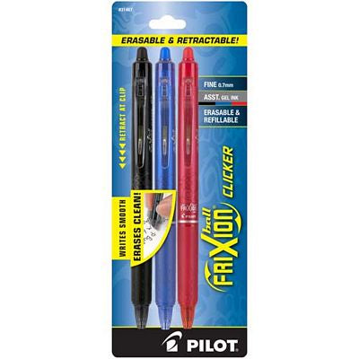 Frixion Clicker Pen Surtido Punta Fina 0,7 mm, 7 unidades