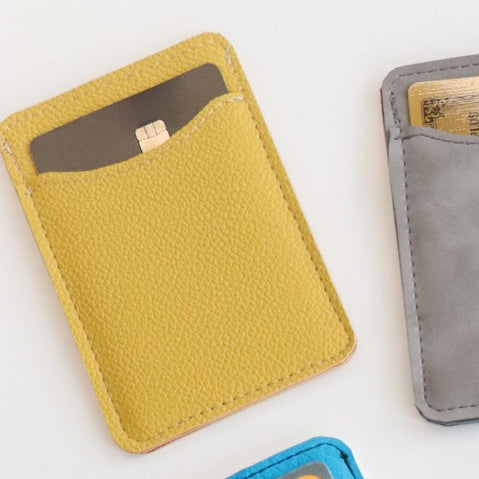 Sample Sale- Merry & Bright Card Caddy - Mustard Pebble Faux Leather