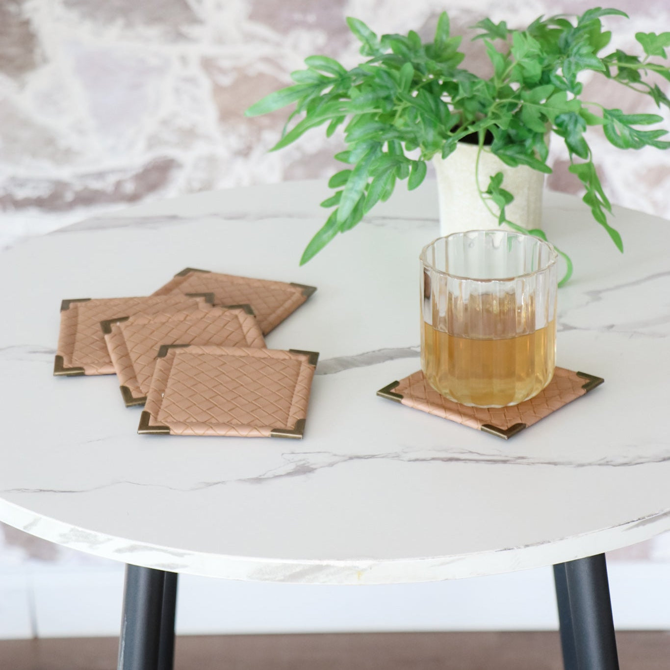 Sample Sale- Sterling- Brown Weave Faux Leather Set of 3
