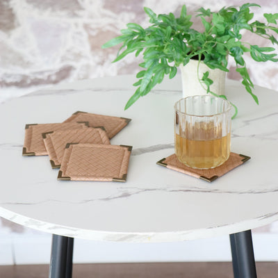 Sample Sale- Sterling- Brown Weave Faux Leather Set of 3