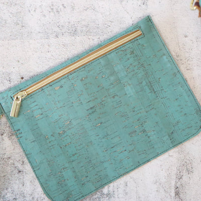 Rustic Turquoise Cork Fabric