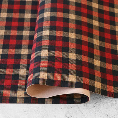 Packaged 1/2 Yard Cut: Lumberjack Plaid Cork Fabric