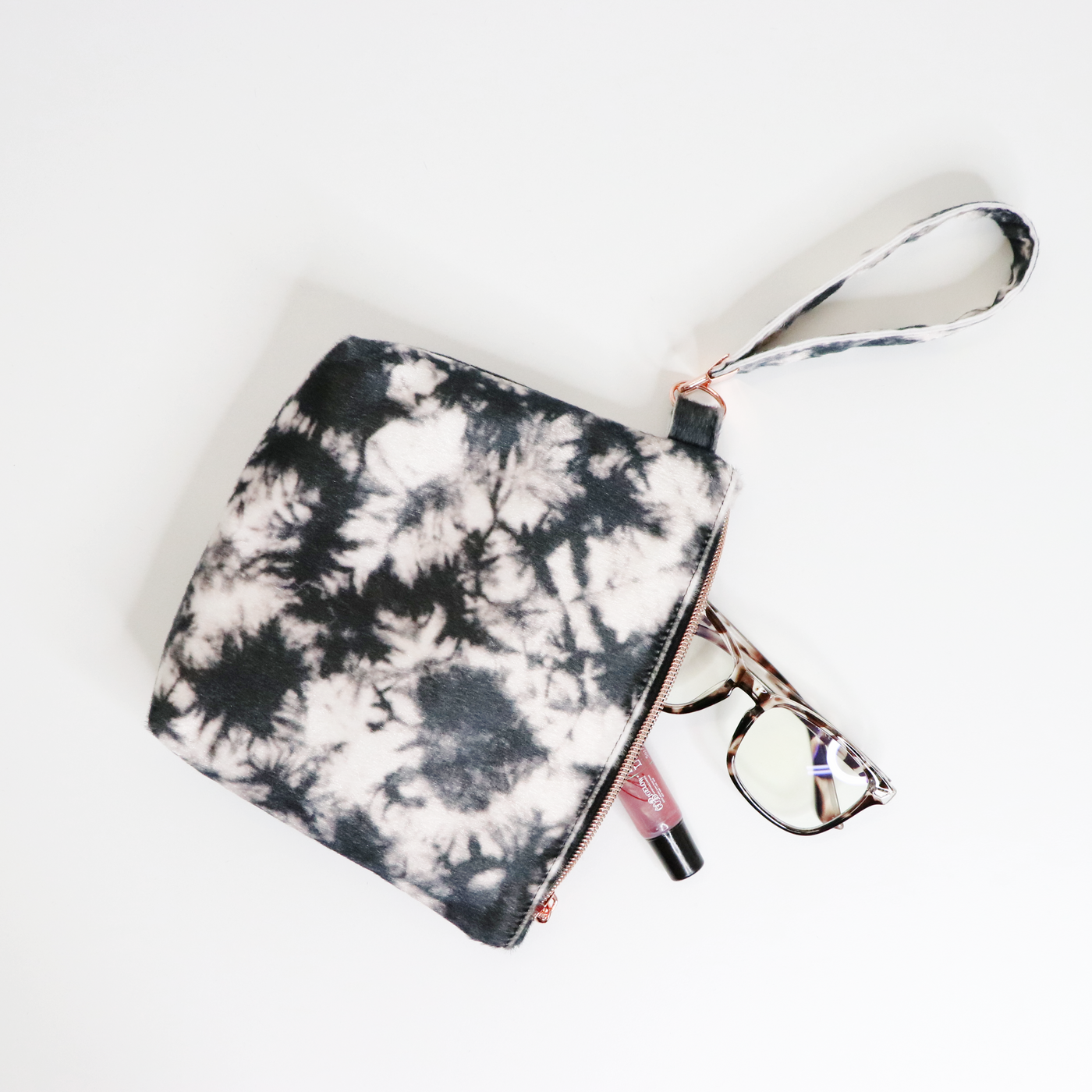 Tie Dye Denim White Faux Fur