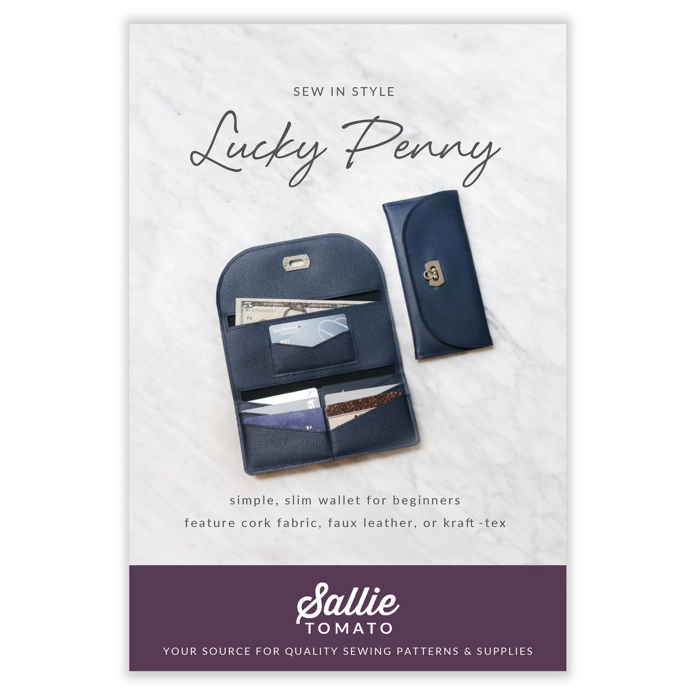 Patrón de papel de billetera Lucky Penny 