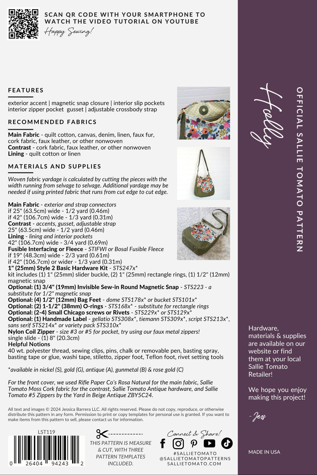 Holly Paper Pattern – Sallie Tomato