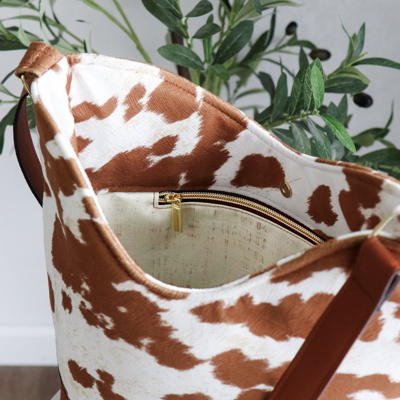 Cow Cream Bronze Faux Fur