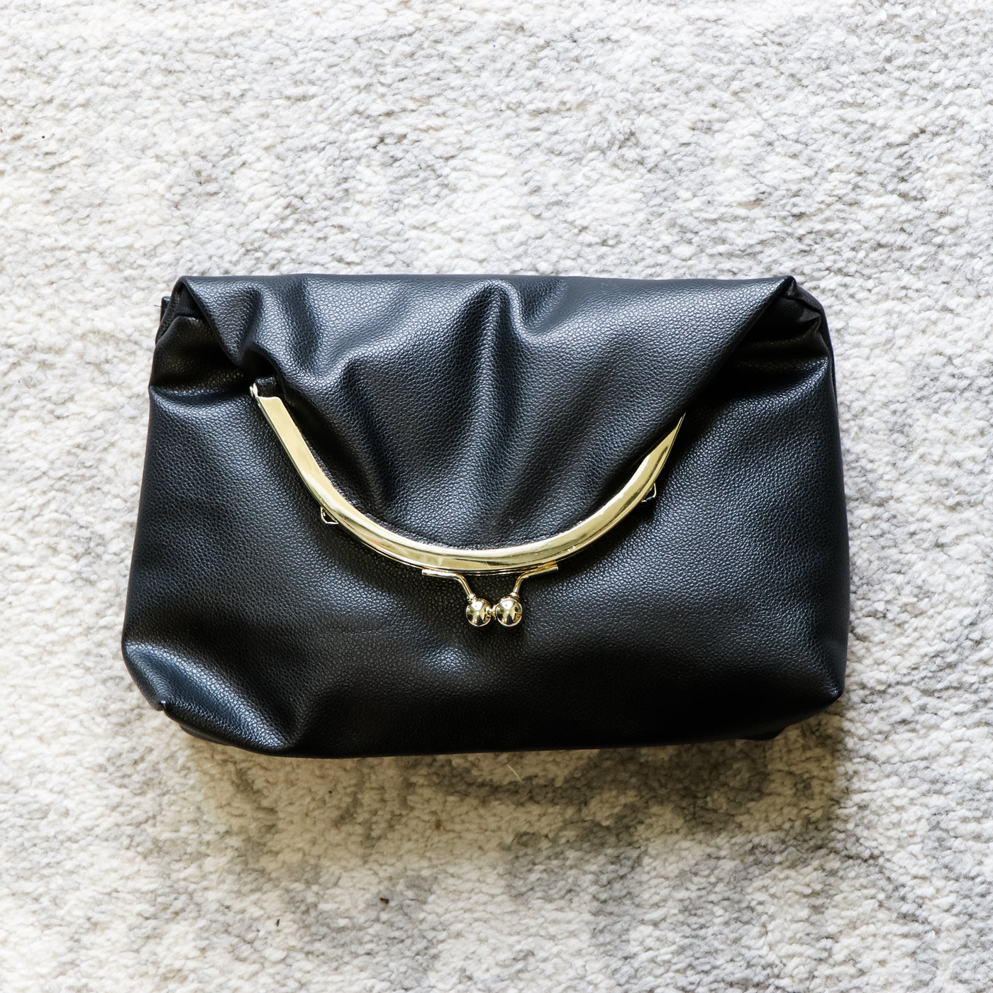 Sample Sale- Clara- Black Pebble Faux Leather